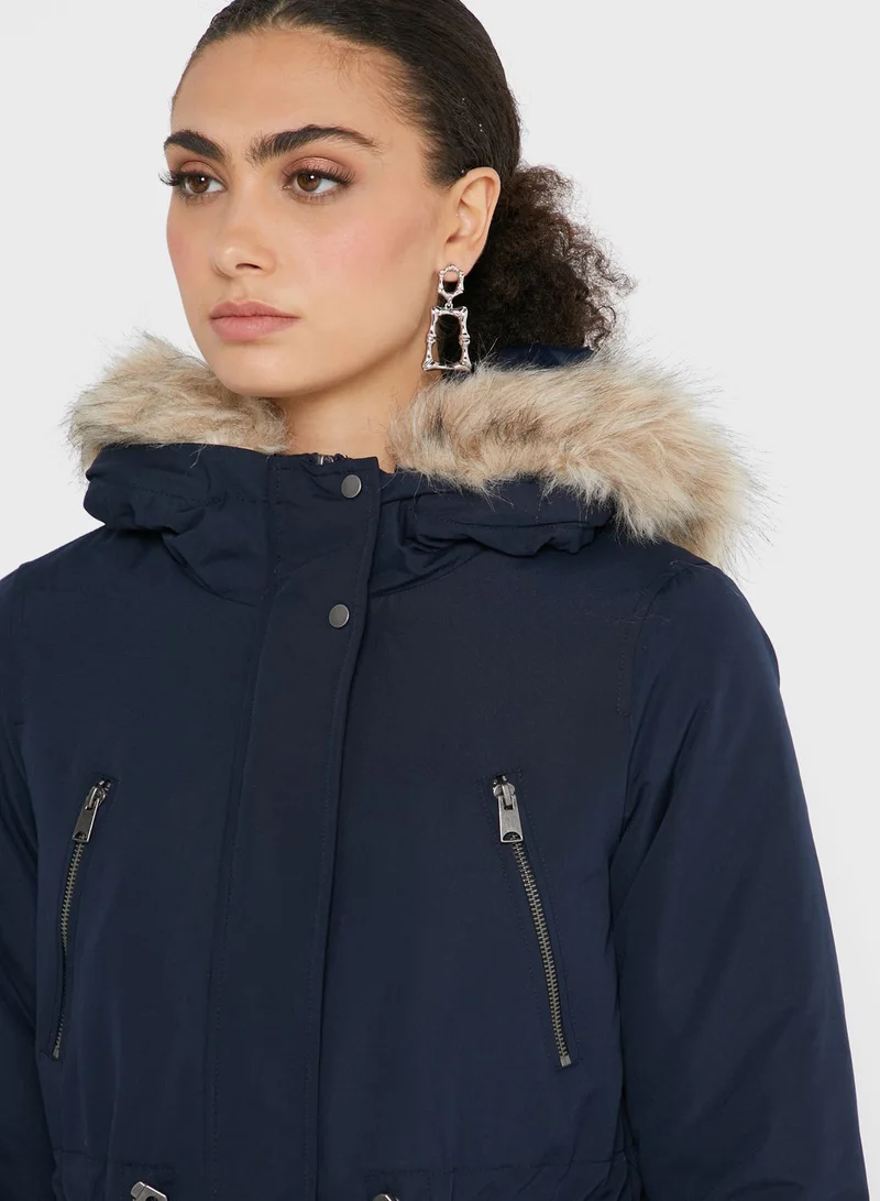 VERO MODA Drawstring Waist Parka Jacket