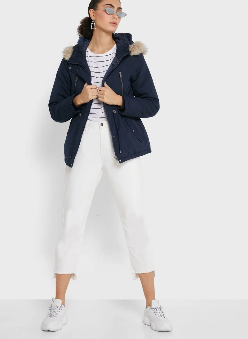 VERO MODA Drawstring Waist Parka Jacket