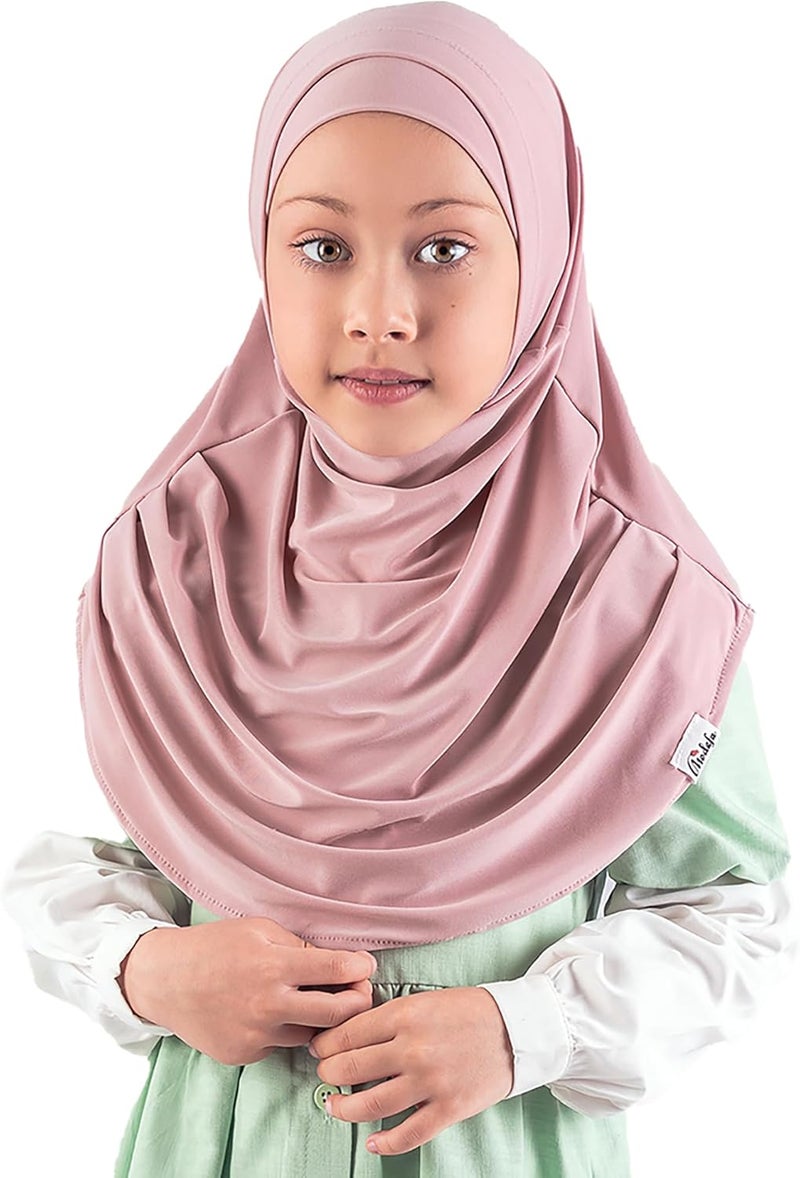 Modefa Islamic Girl Child Practical Amira Hijab Two Piece Muslim Scarf & Bonnet - Instant Easy Hijab - Image 1