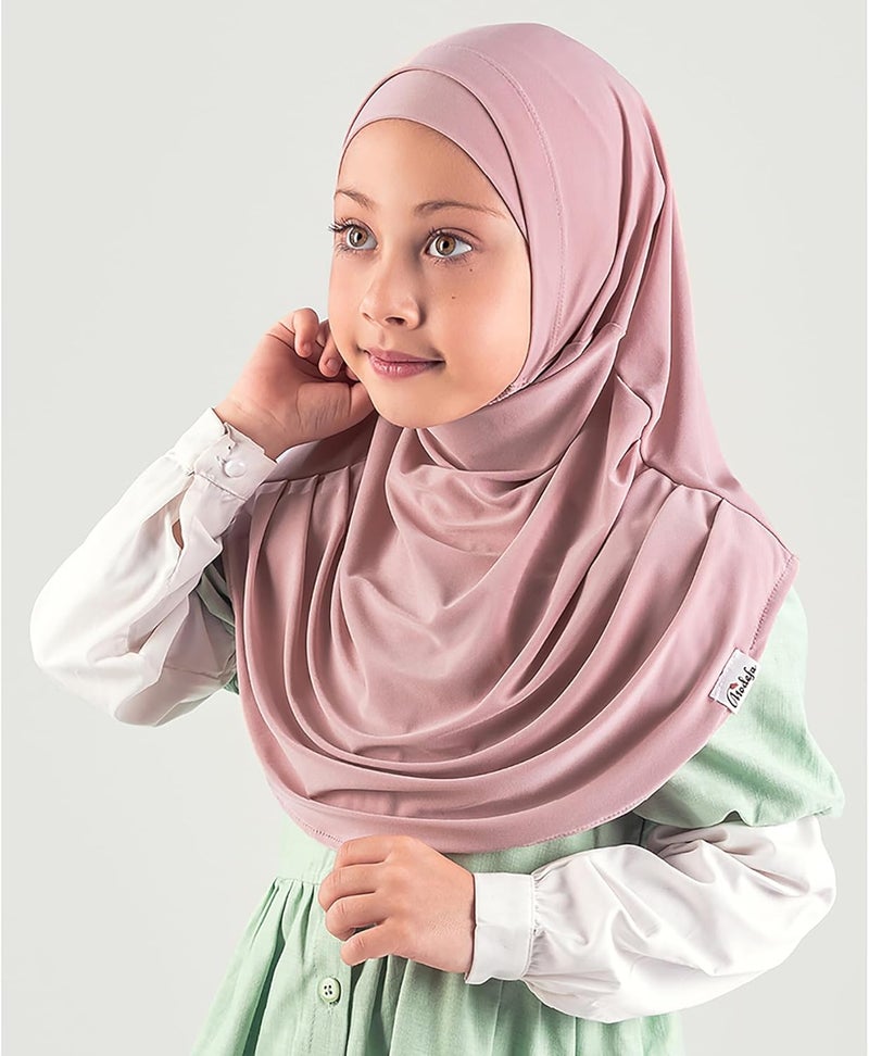 Modefa Islamic Girl Child Practical Amira Hijab Two Piece Muslim Scarf & Bonnet - Instant Easy Hijab - Image 2