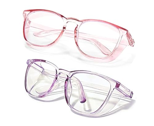 SQIMZAR 2 PCS Safety Glasses Goggles For Women Nurses Protective EyewearAnti Fog Safety Goggles
