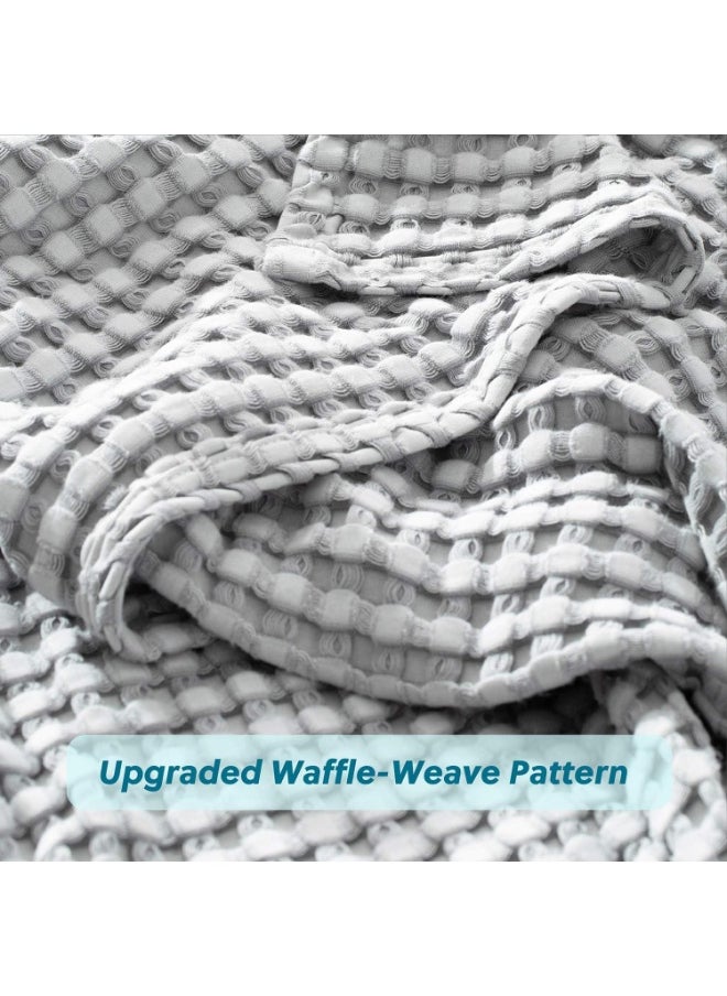 Generic Moro Moro 3 Cotton Waffle Blanket - Waffle Weave Blanket Queen Size, Soft Lightweight Bed Blanket for All Season 220x240  - Image 2