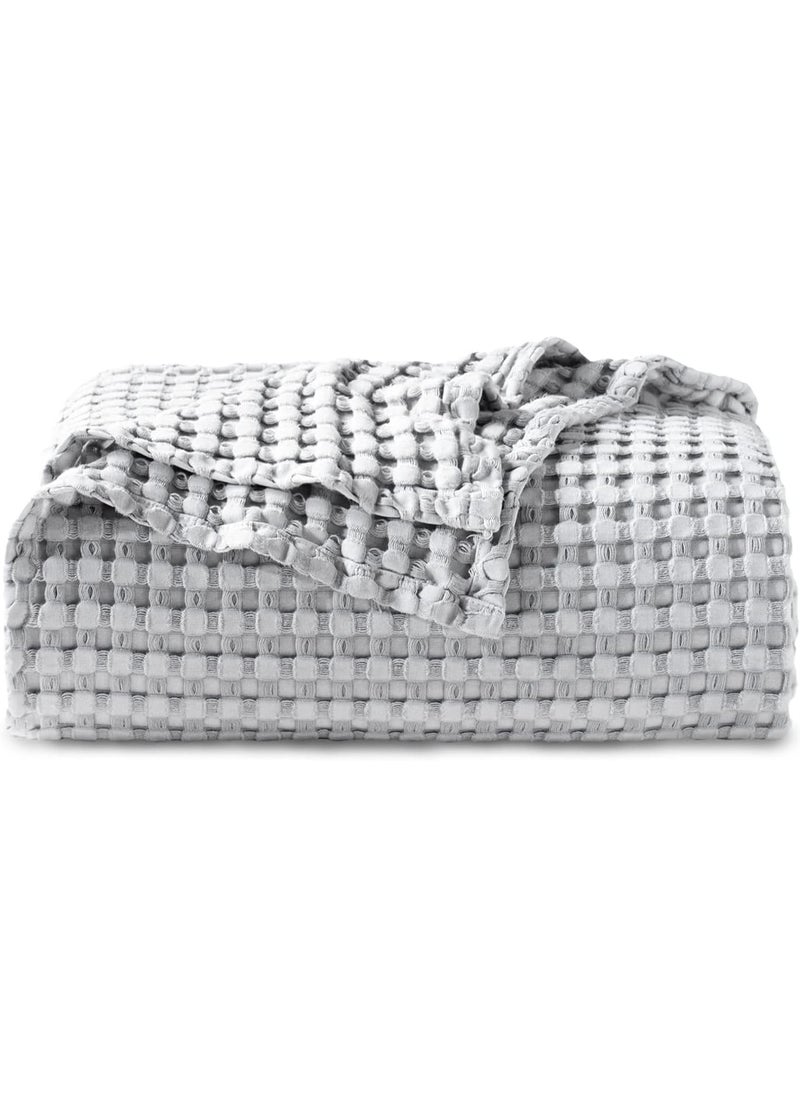 Generic Moro Moro 3 Cotton Waffle Blanket - Waffle Weave Blanket Queen Size, Soft Lightweight Bed Blanket for All Season 220x240  - Image 1