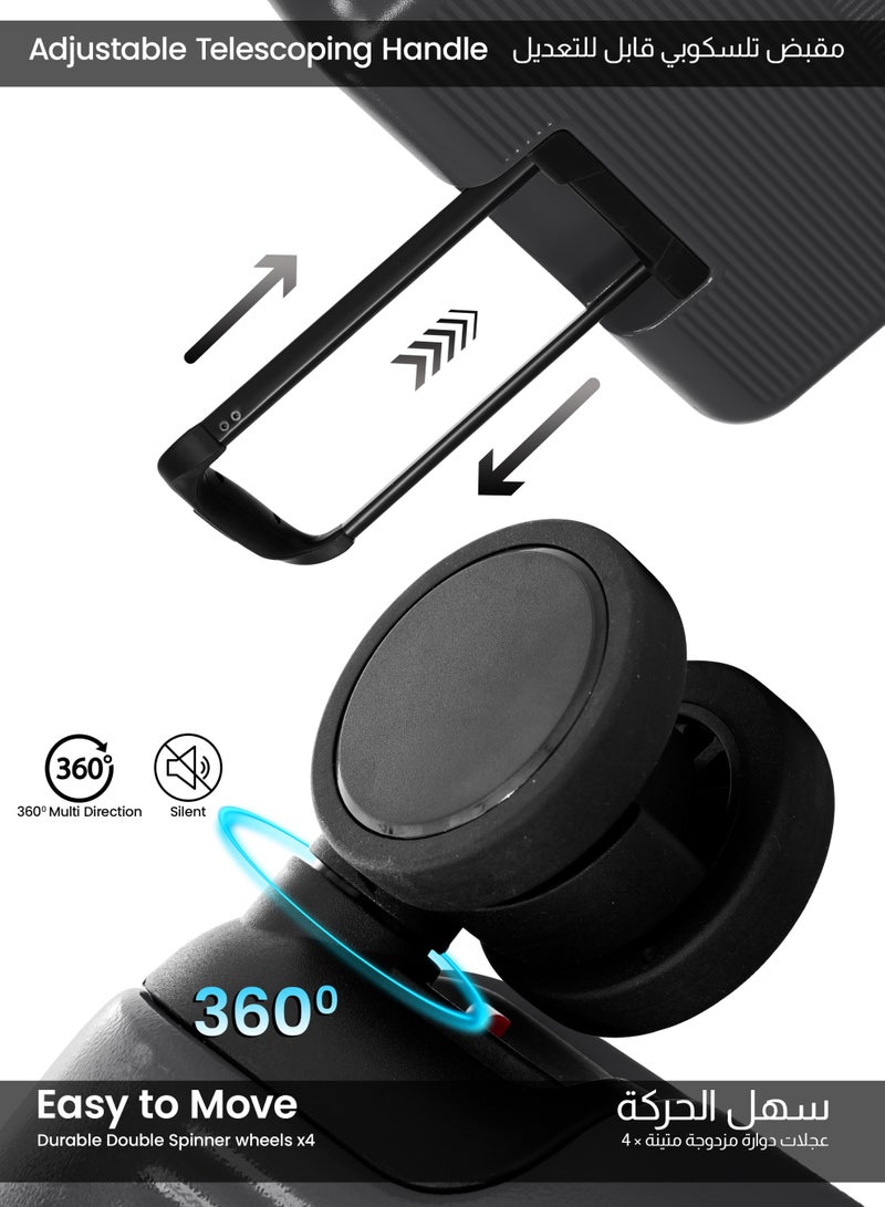 PARAJOHN FRONTARA Series Set of 2 Luggage| Small 10KG & Large 30KG ABS+Polycarbonate 8 Wheel Trolley Hardsided Travel Suitcase -GREY - Image 4