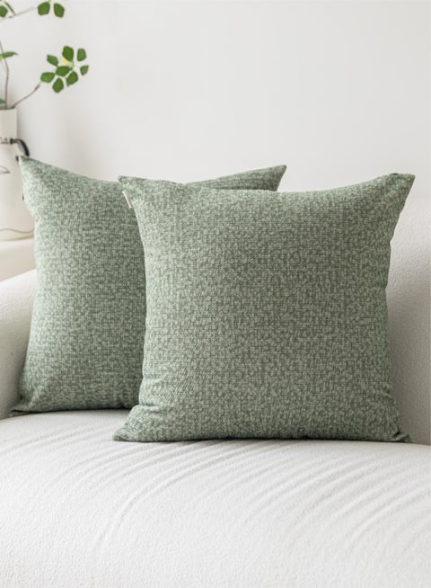 Moss Green Couch Throw Pillow Covers 50x50 CM for Couch Bed Sofa Decorative Pillows Cushion Covers Two-tone Color Twill Pack of 2 Modern Pillows for Sofa Bedroom