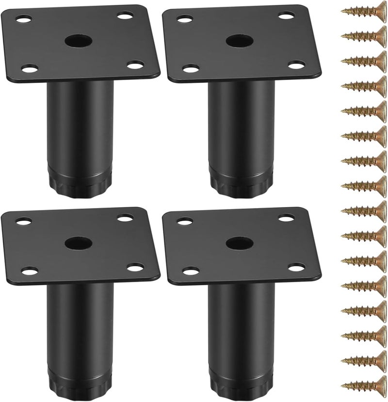 Fulushouxi 4PCS Furniture Legs, Metal Cabinet Legs, 5cm, Adjustable Furniture Support Feet for Kitchen Shelves, Sofa, Table, Chair, Desk, Cabinet, Furniture, Adjustable Legs, Feet Foot - Image 1