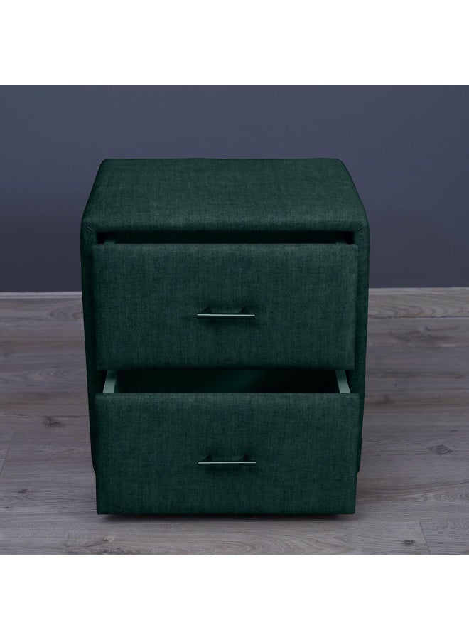 Pan Home Emirates Double Drawer Night Stand-Chanel~Olive Green  - Image 2
