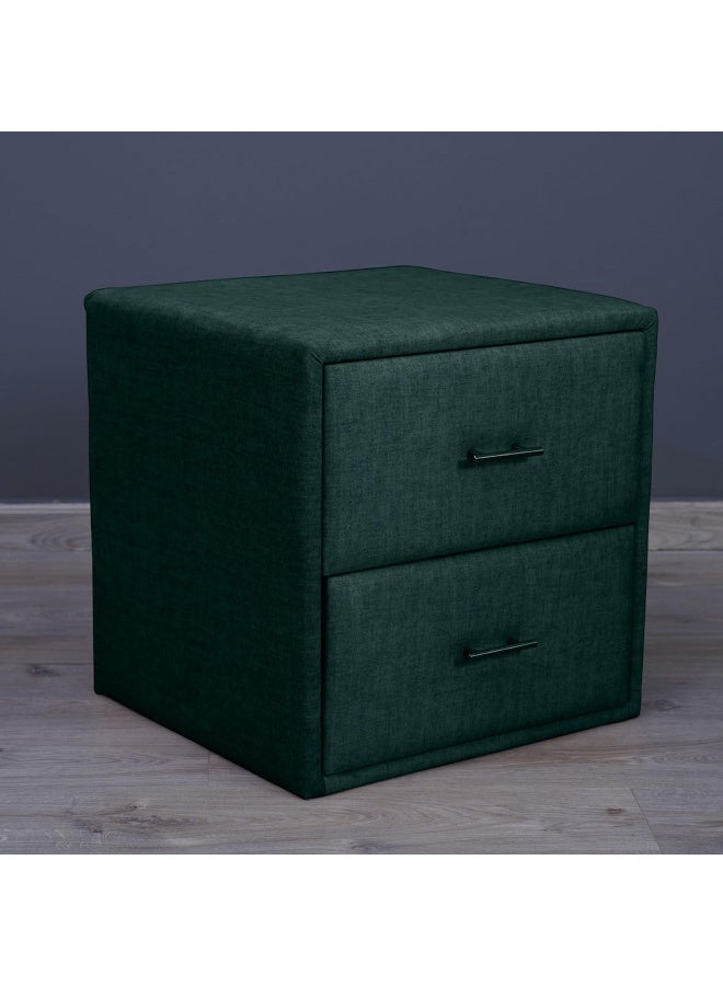 Pan Home Emirates Double Drawer Night Stand-Chanel~Olive Green  - Image 1