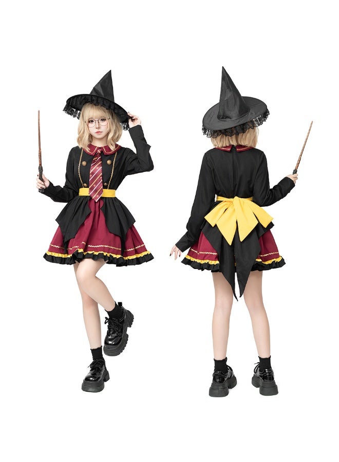 Witch Costume for Girls, Wizard Costume for Kids  Magical College Outfit Halloween Cosplay Outfits Themed Parties - Image 1