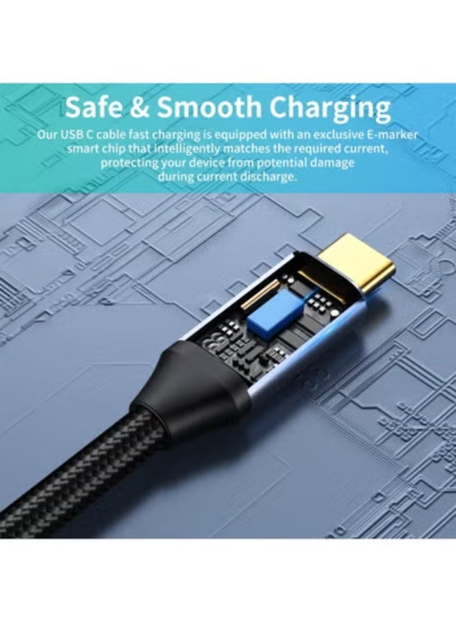 كابل USB-C بطول 4.9 متر – شحن سريع 100 واط ودعم فيديو 4K، نقل بيانات عالي السرعة - Image 4