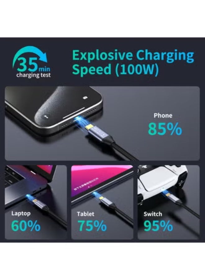 كابل USB-C بطول 4.9 متر – شحن سريع 100 واط ودعم فيديو 4K، نقل بيانات عالي السرعة - Image 5