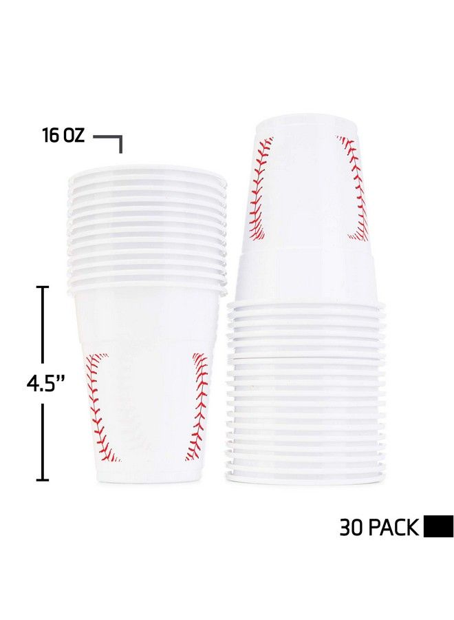 Neliblu Baseball Party Cups Bulk Pack Of 30 Plastic Cups For Birthday Party Supplies Baseball Party Decorations Game Day Family Gatherings Baseball Birthday Party Supplies - Image 3