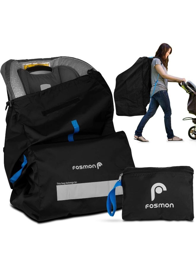 Fosmon Airplane Car Seat Travel Bag Adjustable Shoulder Strap Padded Nylon Backpack Style Universal Size - Image 1