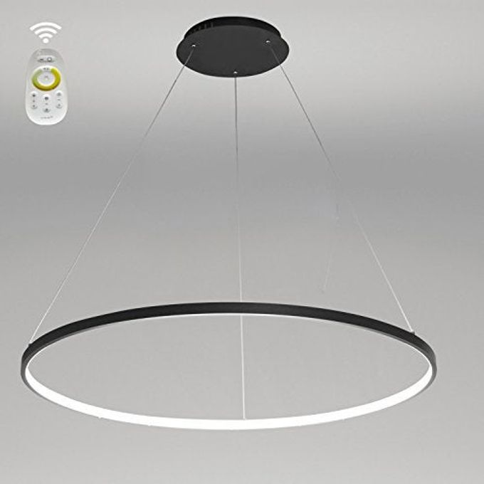 LightInTheBox Modern LED Chandelier 31.5" Ring Pendant Light Fixture Dimmable with Remote Control Minimalist Halo Dining Hanging Light Fixture Black for Living Room Dinning Room Bedroom (80cm) - Image 1