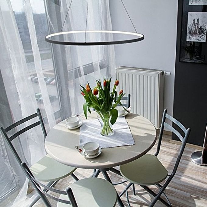 LightInTheBox Modern LED Chandelier 31.5" Ring Pendant Light Fixture Dimmable with Remote Control Minimalist Halo Dining Hanging Light Fixture Black for Living Room Dinning Room Bedroom (80cm) - Image 5