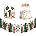 Sanixin One Happy Camper Highchair Banner Adventure Camping Theme 1st Birthday Banner Crown Cake Topper Highchair Photo Prop for Camp Birthday Party Decorations Camp - Image 2