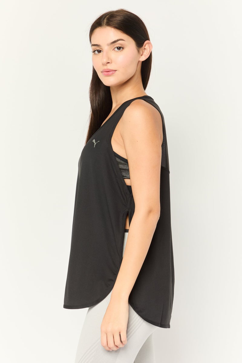 PUMA Women Relaxed Fit Brand Logo Sleeveless Outdoor Tank Top, Black  - Image 3