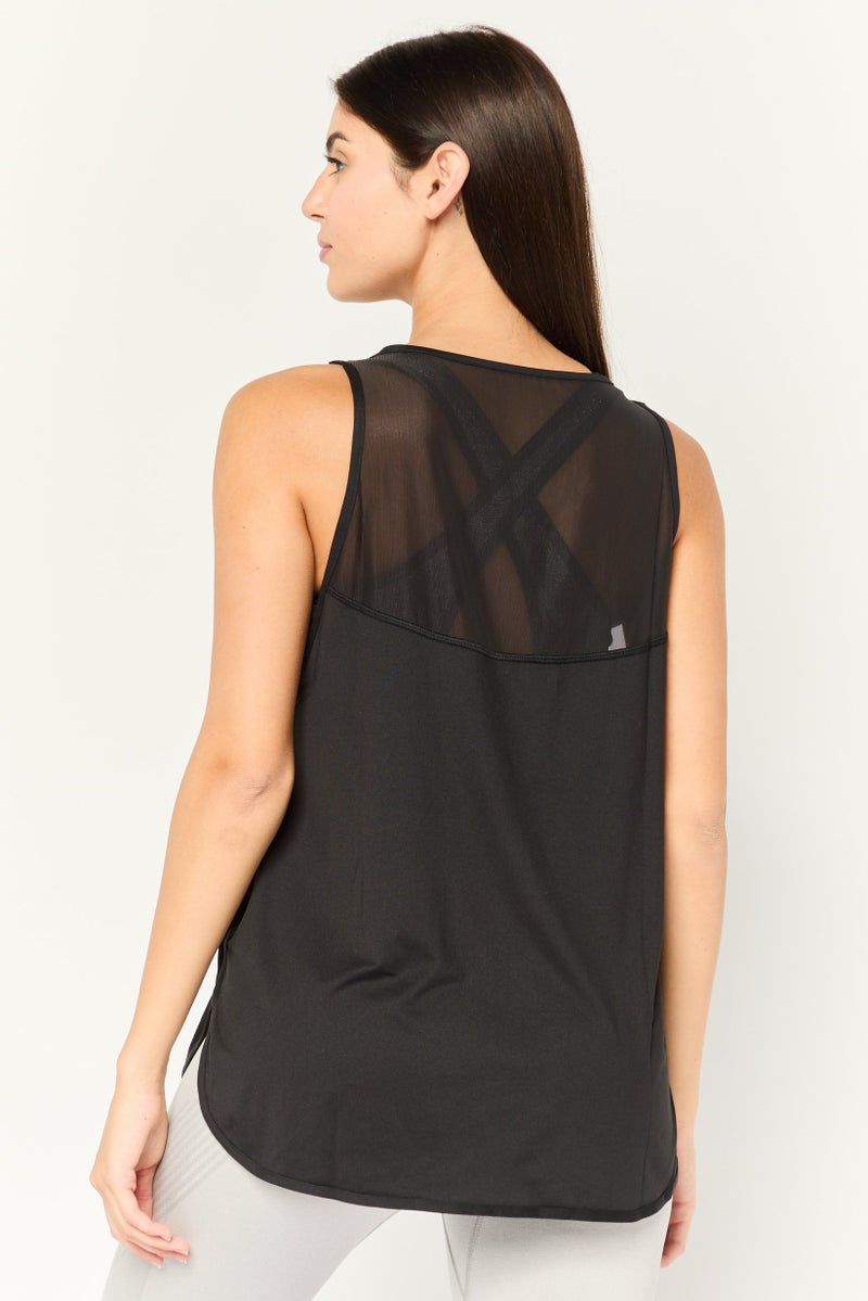 PUMA Women Relaxed Fit Brand Logo Sleeveless Outdoor Tank Top, Black  - Image 4