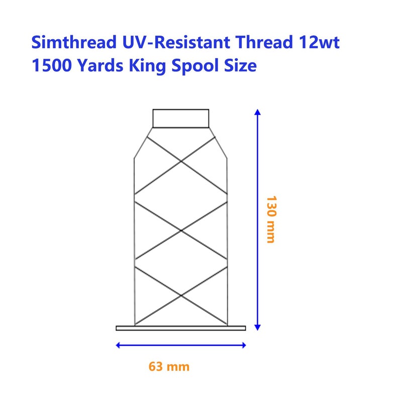 simthread UV Resistant - Heavy Duty Outdoor Thread for Hand or Machine Sewing - Simthread 100% Polyester Bonded Thread Tex 69 (12wt) - 1500 Yards NP-Steel - Image 2