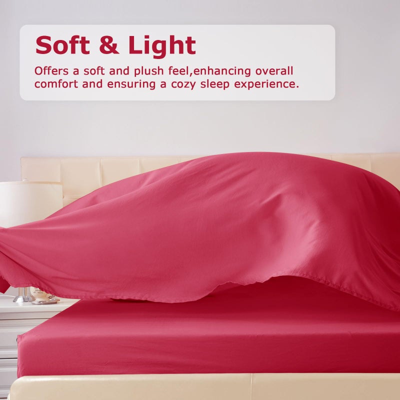 Homilay Queen Size Bed Sheet Set - 4 Piece Soft Microfiber Sheets with Deep Pockets  Cooling Technology  and Wrinkle-Free Pillowcase. Hotel-Quality  Durable Bedding  Viva Magenta - Image 2