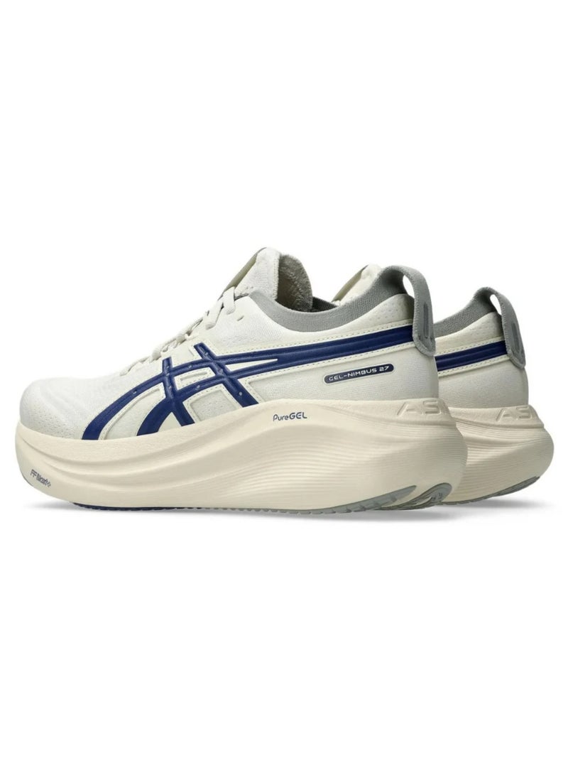 asics ASICS Gel-Nimbus 27 – Birch & Indigo Blue Running Shoes with Ultra-Soft Cushioning - Image 3