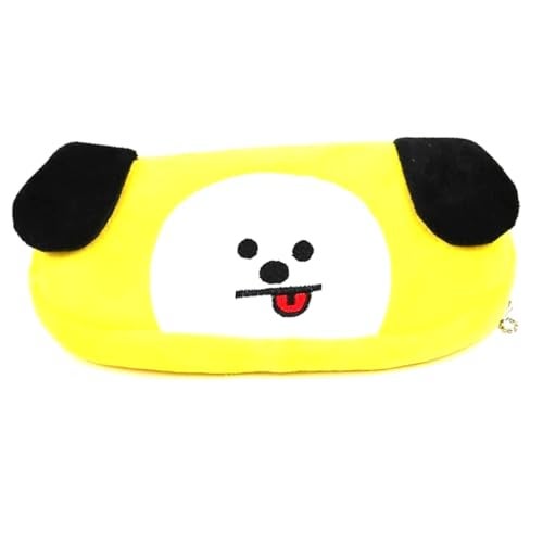 Awestuffs Pencil Pouch Soft Toys for Children, Kids Favorite Pencil Box and Cosmetic Pouch for Girls Multi-Functional Pen Box (Yellow Dog) (Chimmy BTS) - Image 1