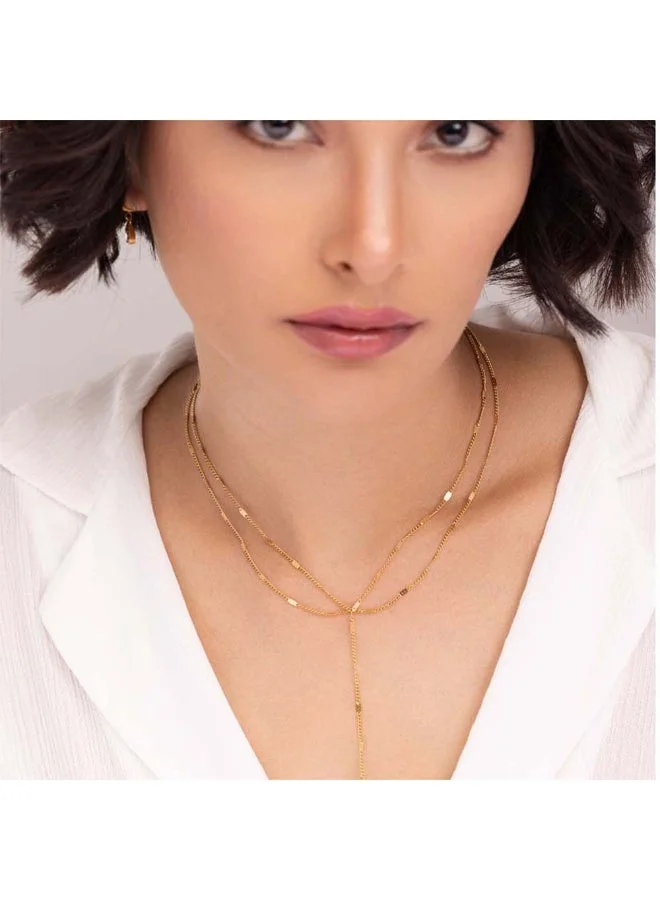 Palmonas  PALMONAS 18k Gold Tone Plated Chic Layered Necklace\n for Women for Women | Best Price UAE