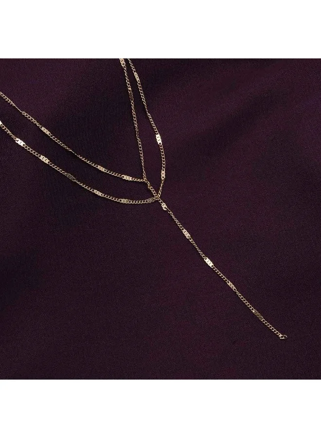 Palmonas  PALMONAS 18k Gold Tone Plated Chic Layered Necklace\n for Women for Women | Best Price UAE