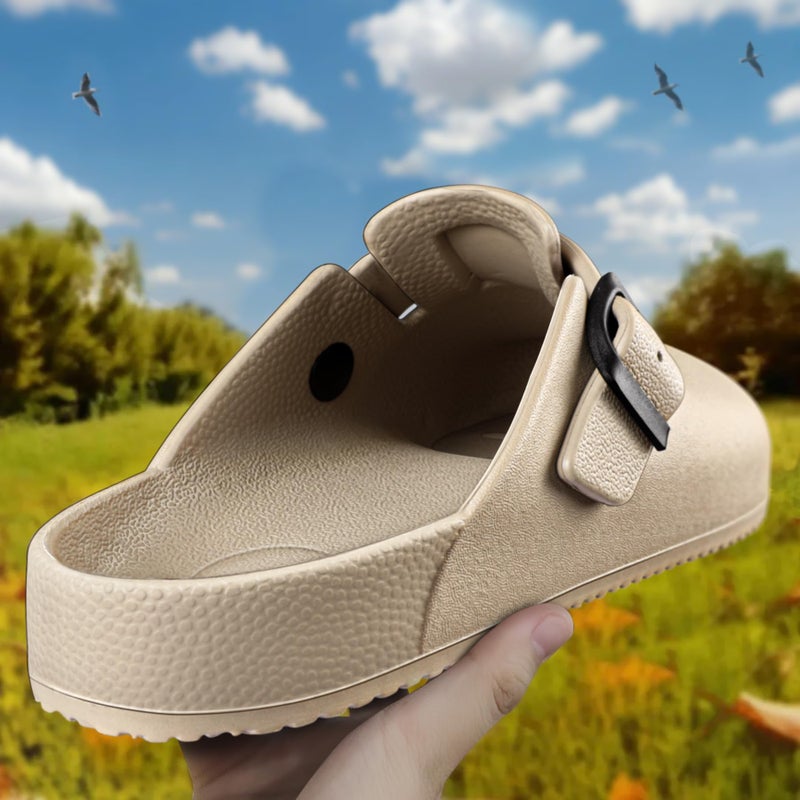Bigant Womens Clogs,Mercy Mules for Womens Nurse Shoes-Slip on Garden Work Shoes(Camel-9 Women/7 Men) - Image 2