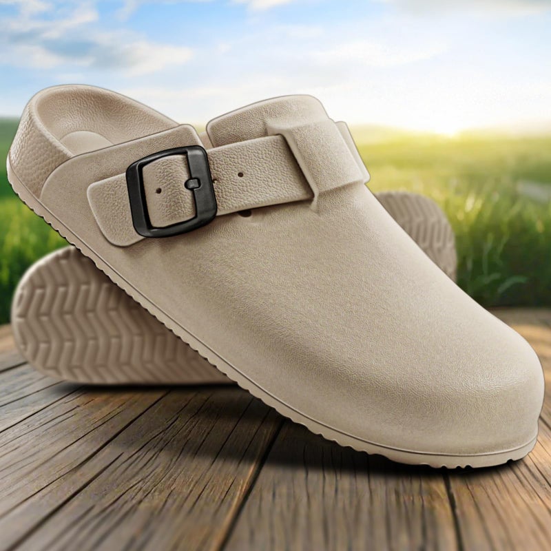 Bigant Womens Clogs,Mercy Mules for Womens Nurse Shoes-Slip on Garden Work Shoes(Camel-9 Women/7 Men) - Image 3