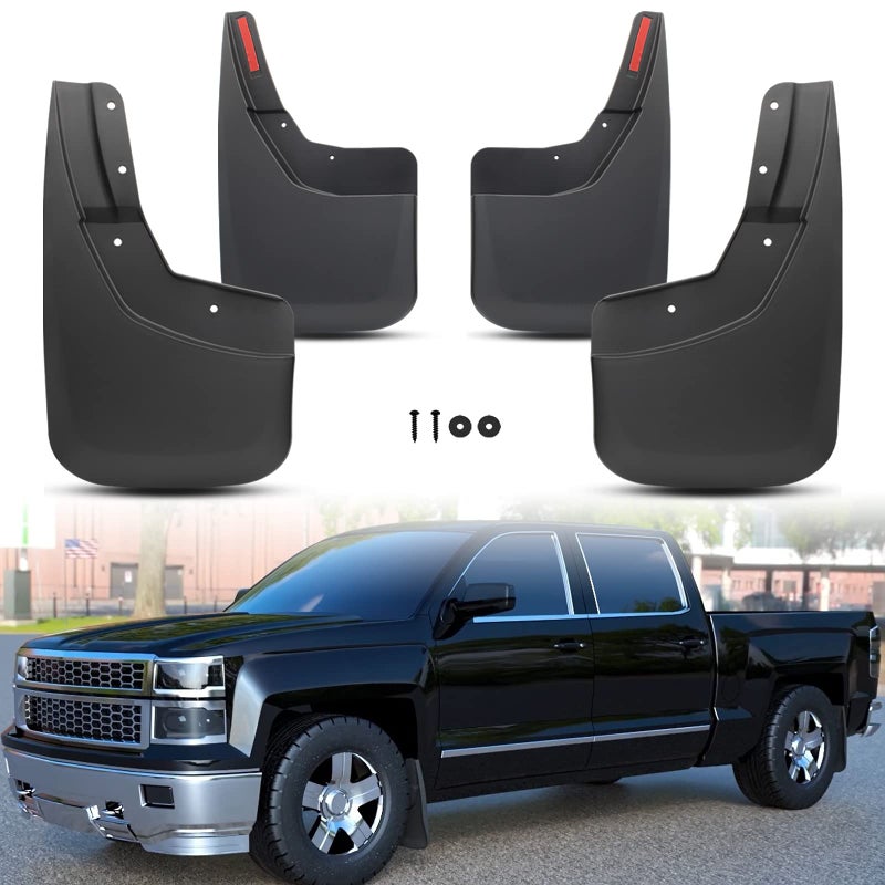 KEWISAUTO Heavy Duty Mud Flaps for 20142019 Chevy Silverado Premium Front Rear Mud Splash Guards Kit for Chevrolet Silverado 1500 1500LD 2500 3500 201420194PCS Without Fender Flares