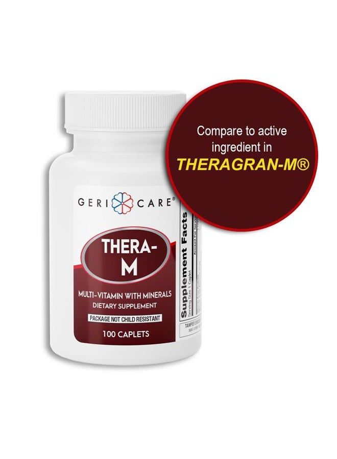 GeriCare 100 Caplets Thera Tabs M High Potency Multivitamin with Minerals Nutritional Supplement - Image 2