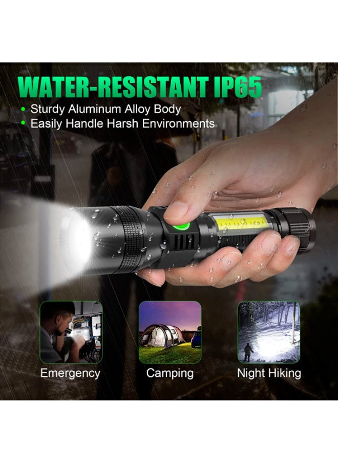 Advanced USB Rechargeable Fluorescent Detection Flashlight - Red, White, and Purple Light, COB LED, Adjustable Focus, Multi-Function, Overcharge Protection