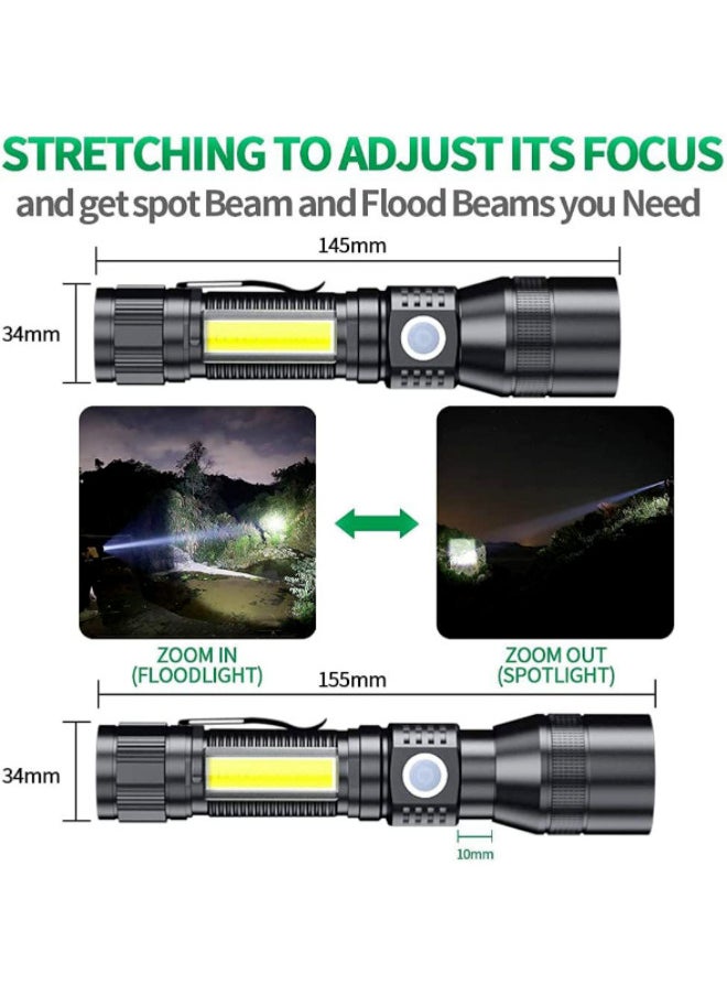 Advanced USB Rechargeable Fluorescent Detection Flashlight - Red, White, and Purple Light, COB LED, Adjustable Focus, Multi-Function, Overcharge Protection