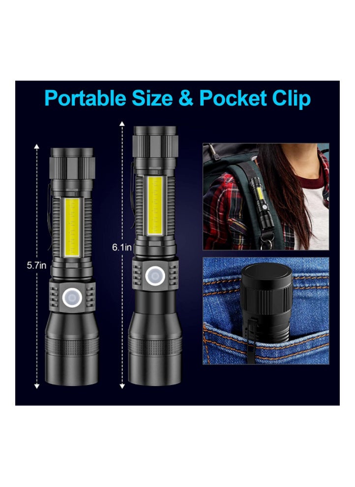 Advanced USB Rechargeable Fluorescent Detection Flashlight - Red, White, and Purple Light, COB LED, Adjustable Focus, Multi-Function, Overcharge Protection