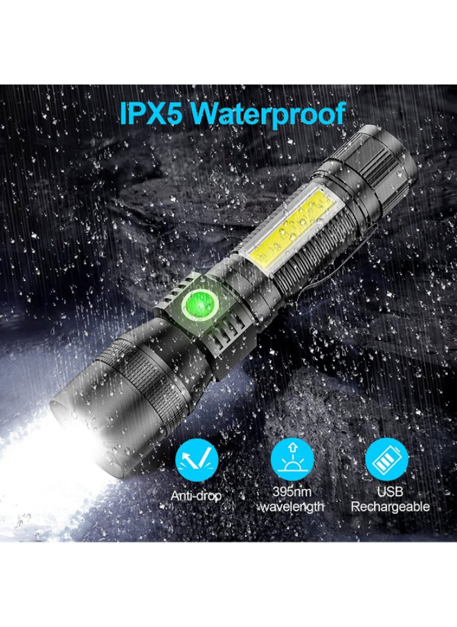 Generic Advanced USB Rechargeable Fluorescent Detection Flashlight - Red, White, and Purple Light, COB LED, Adjustable Focus, Multi-Function, Overcharge Protection  - Image 5