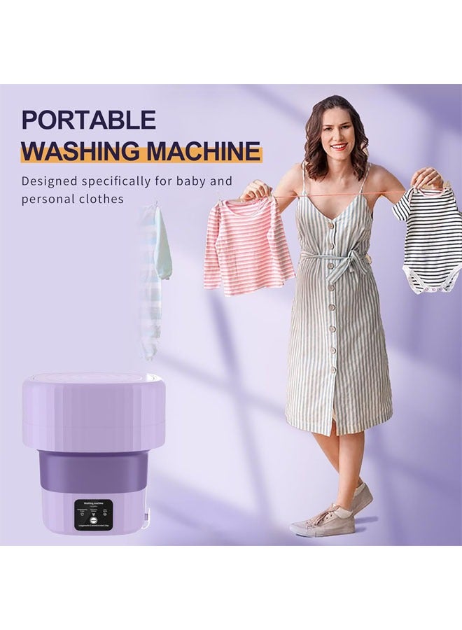 Arabest Foldable Portable Washing Machine, 9 L Compact Mini Washing Washer Machine for Baby Clothes, Underwear, Laundry, Apartment, Dorms, RV, Travel, Camping, Purple - Image 2