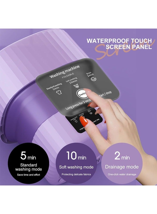 Arabest Foldable Portable Washing Machine, 9 L Compact Mini Washing Washer Machine for Baby Clothes, Underwear, Laundry, Apartment, Dorms, RV, Travel, Camping, Purple - Image 5