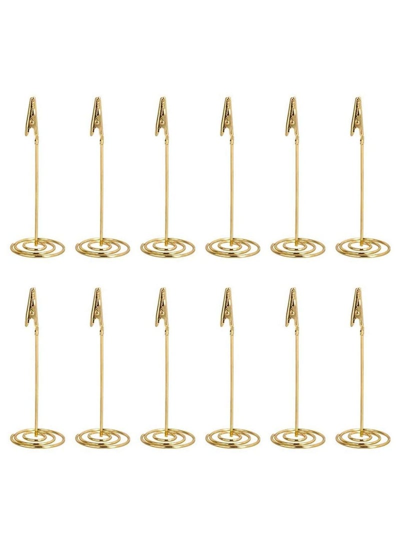 Y&D - 12pcs Place Card Holder Memo Clip Photo Table Number Gold Holder, Stand, Paper Menu Stand - Image 1