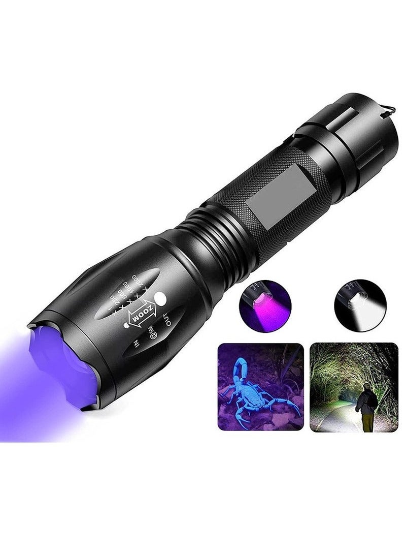 Flashlight UV and White Light 2 In 1 Flashlight LED Dual Color Waterproof Flashlight - Image 1