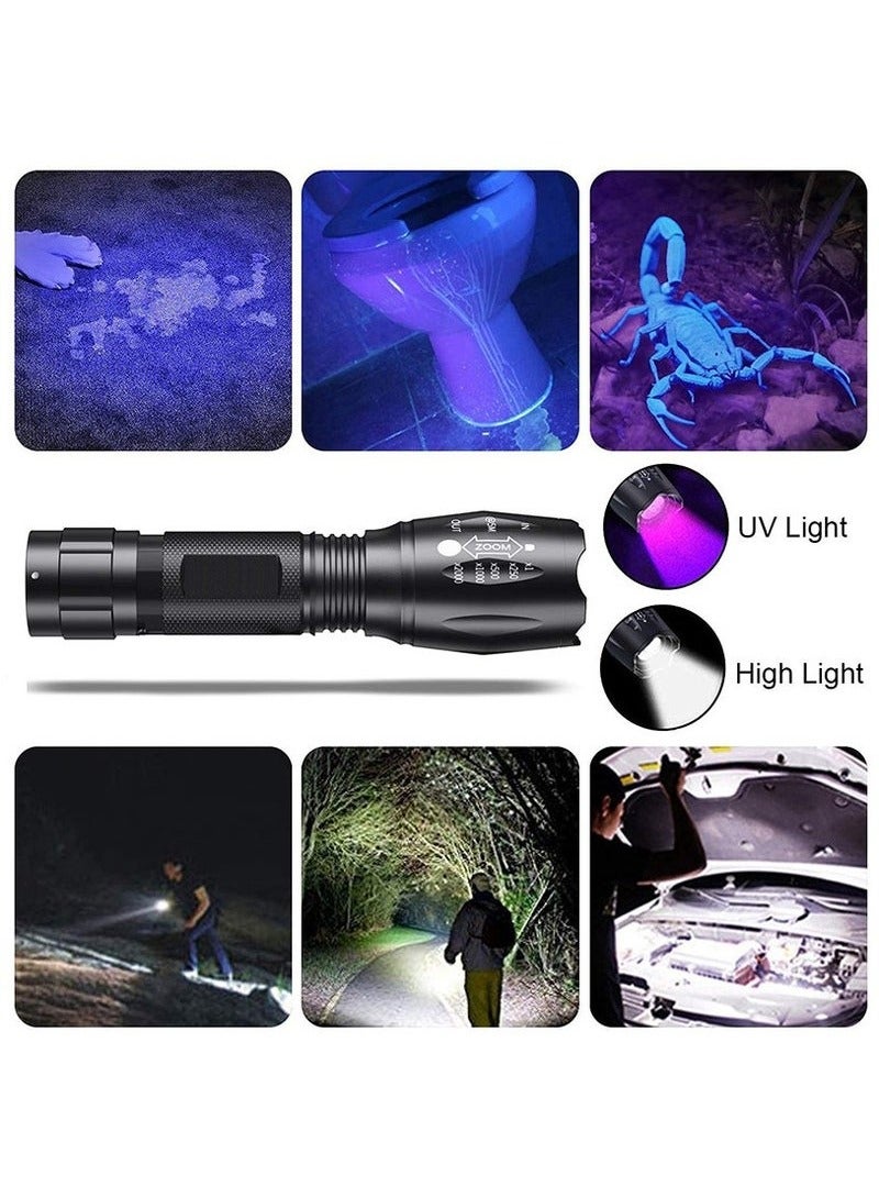Flashlight UV and White Light 2 In 1 Flashlight LED Dual Color Waterproof Flashlight - Image 2