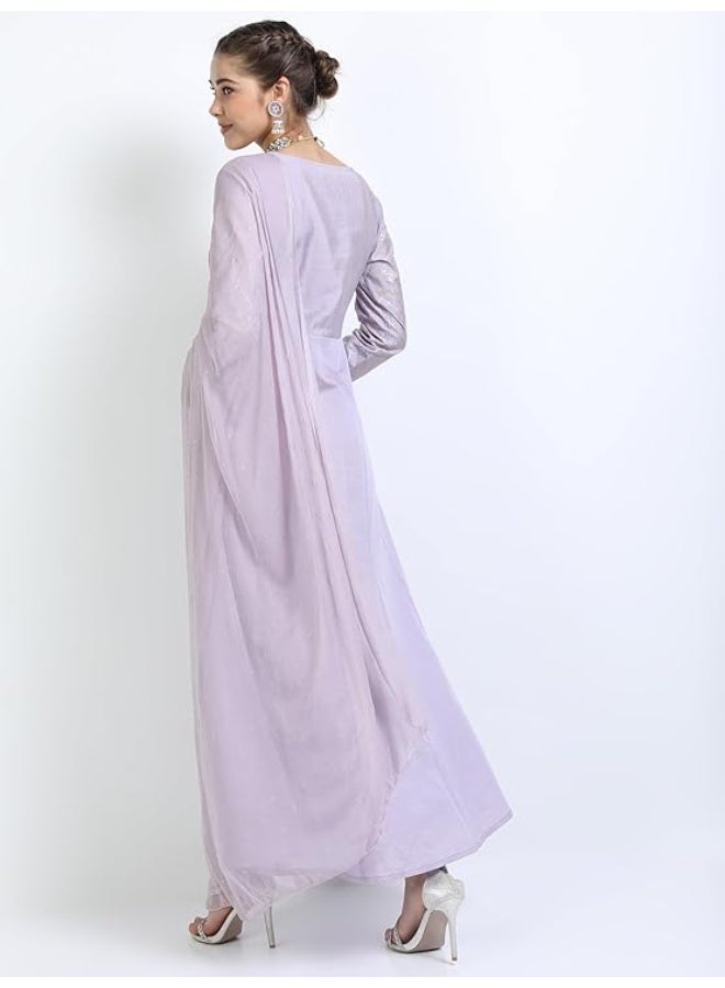Vishudh Women's Dress Set | Regular Fit | Complete Fashion Outfit | with Comfort MAUVE (L) - Image 4