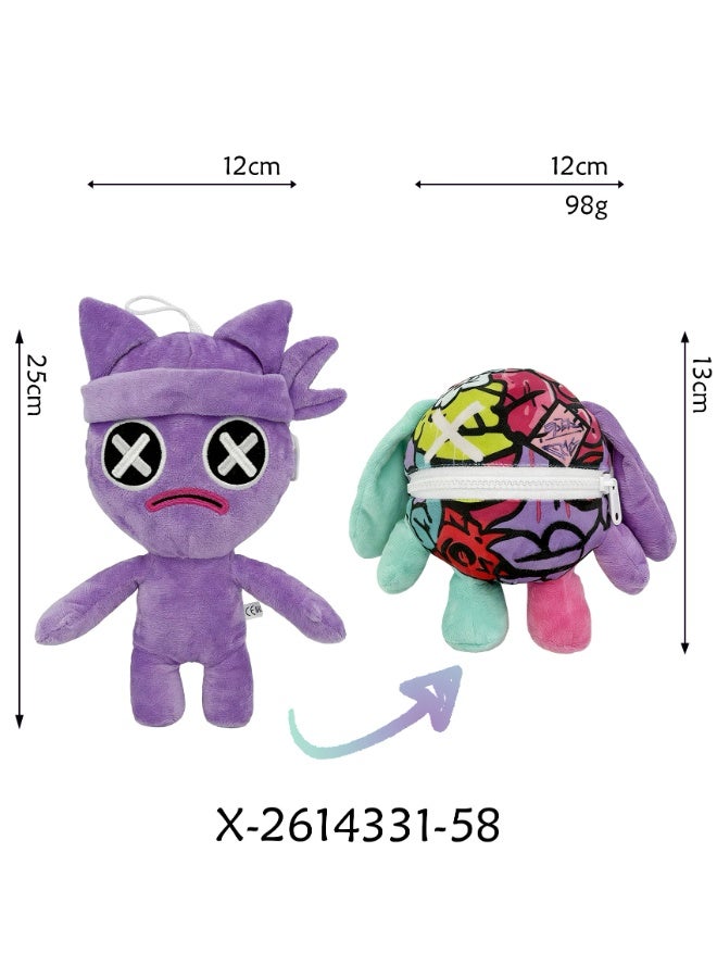 Reversible Poppy Playtime Plush Toy, 2-in-1 Flip Monster Doll, Soft Stuffed Animal for Kids, Collectible Game Figure, Birthday Gift for Boys Girls