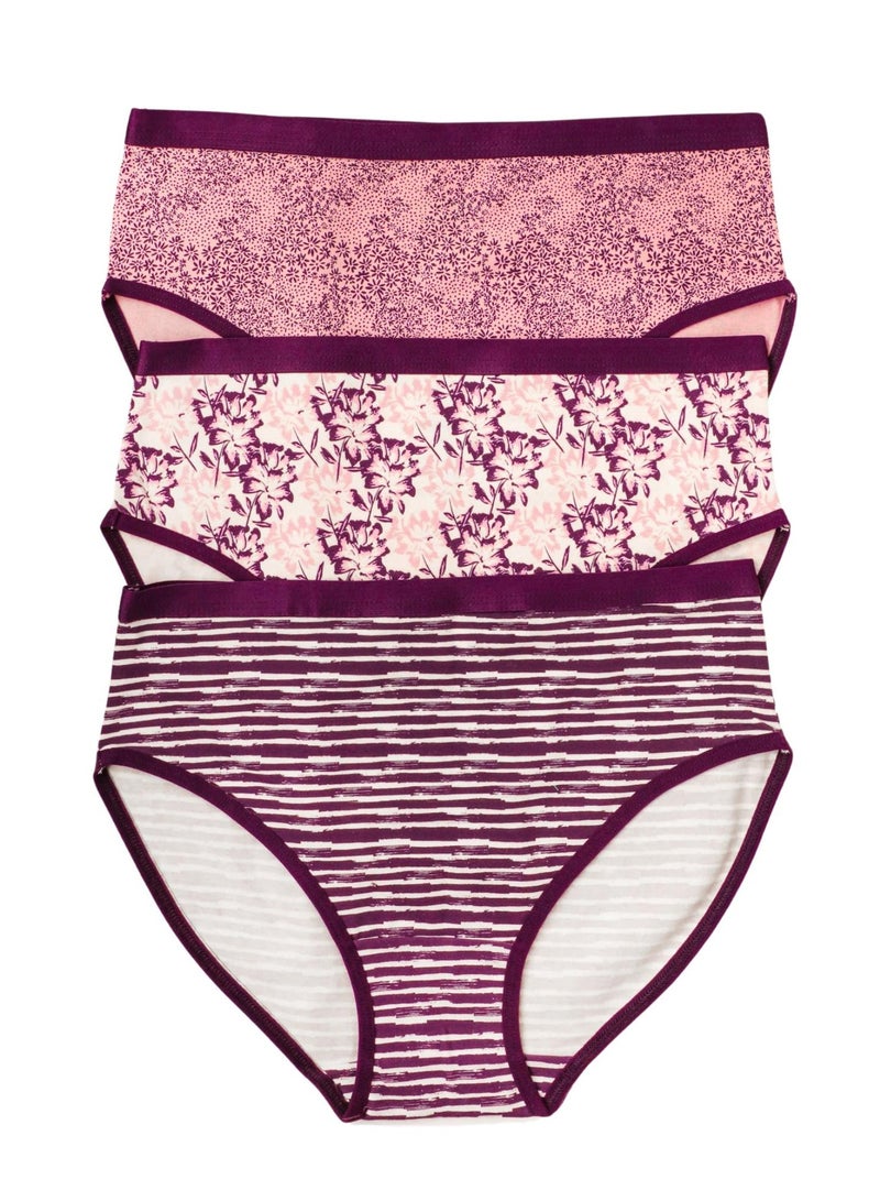 School Pack of 3 Cotton Brief Panties Underwear for Women - Image 1
