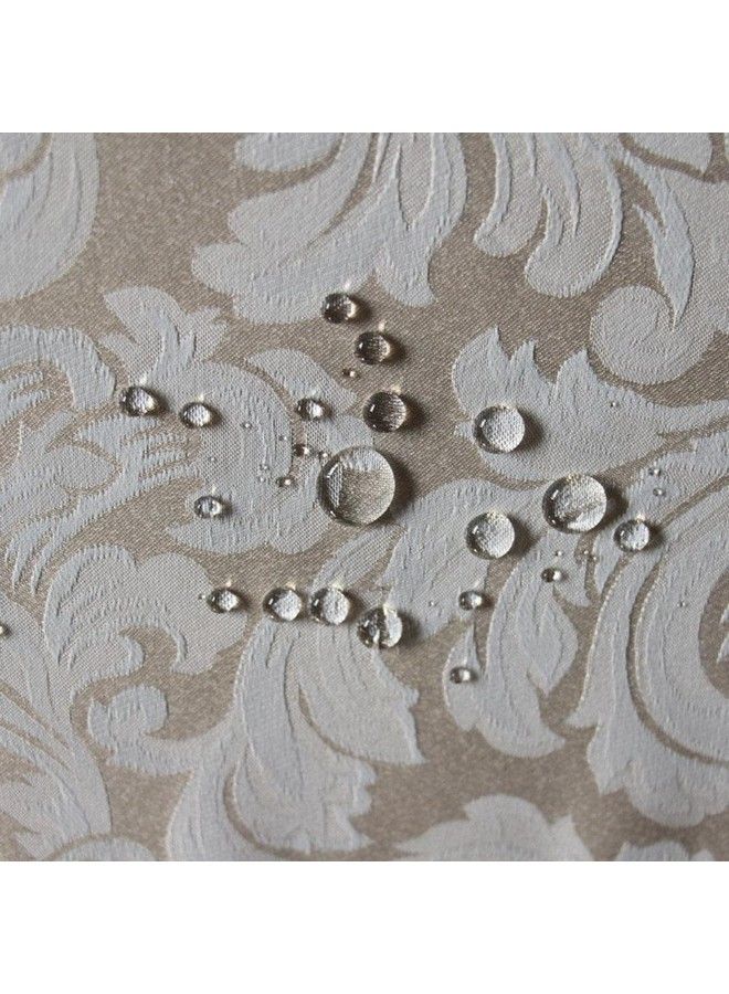 Tektrum 70 X 70 Inch Square Damask Jacquard Tablecloth Table Cover Waterproof/Spill Proof/Stain Resistant/Wrinkle Free/Heavy Duty Great For Banquet Parties Dinner Kitchen Wedding (Beige) - Image 3