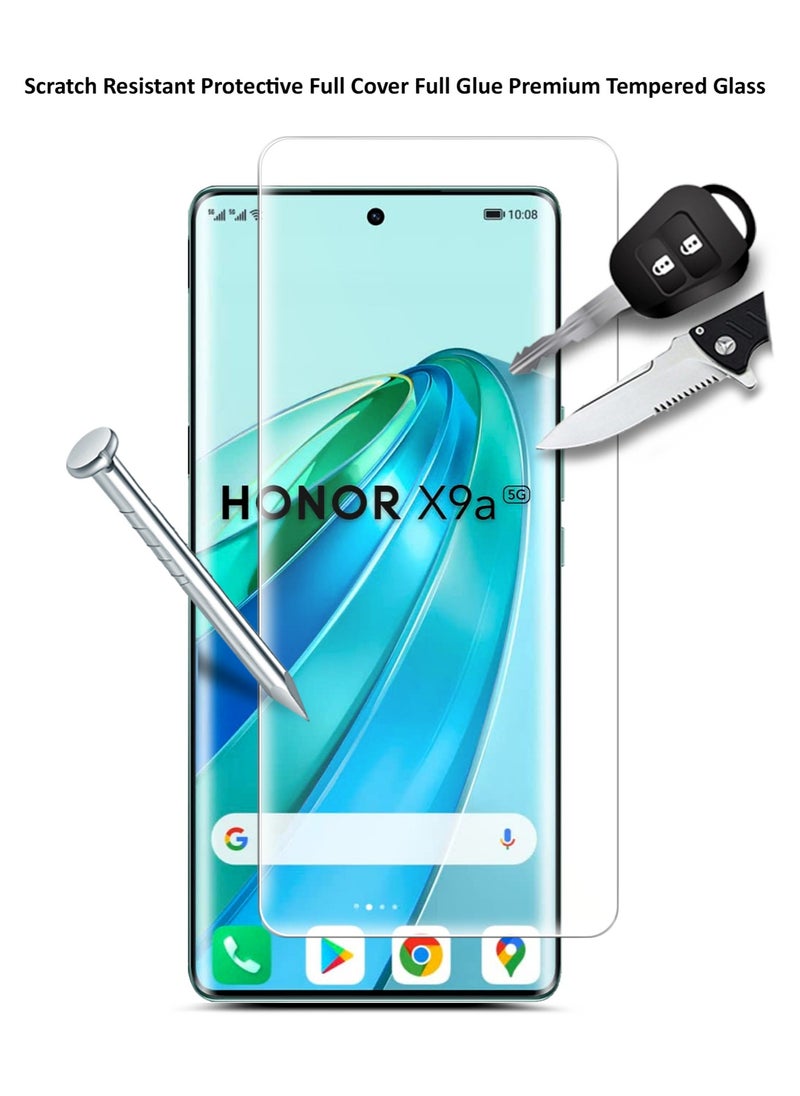 Wtech Honor X9a 5G 2023 - Premium Curved Edges UV Full Glue Full Cover Tempered Glass Screen Protector (MSGUCN) - Clear  - Image 2