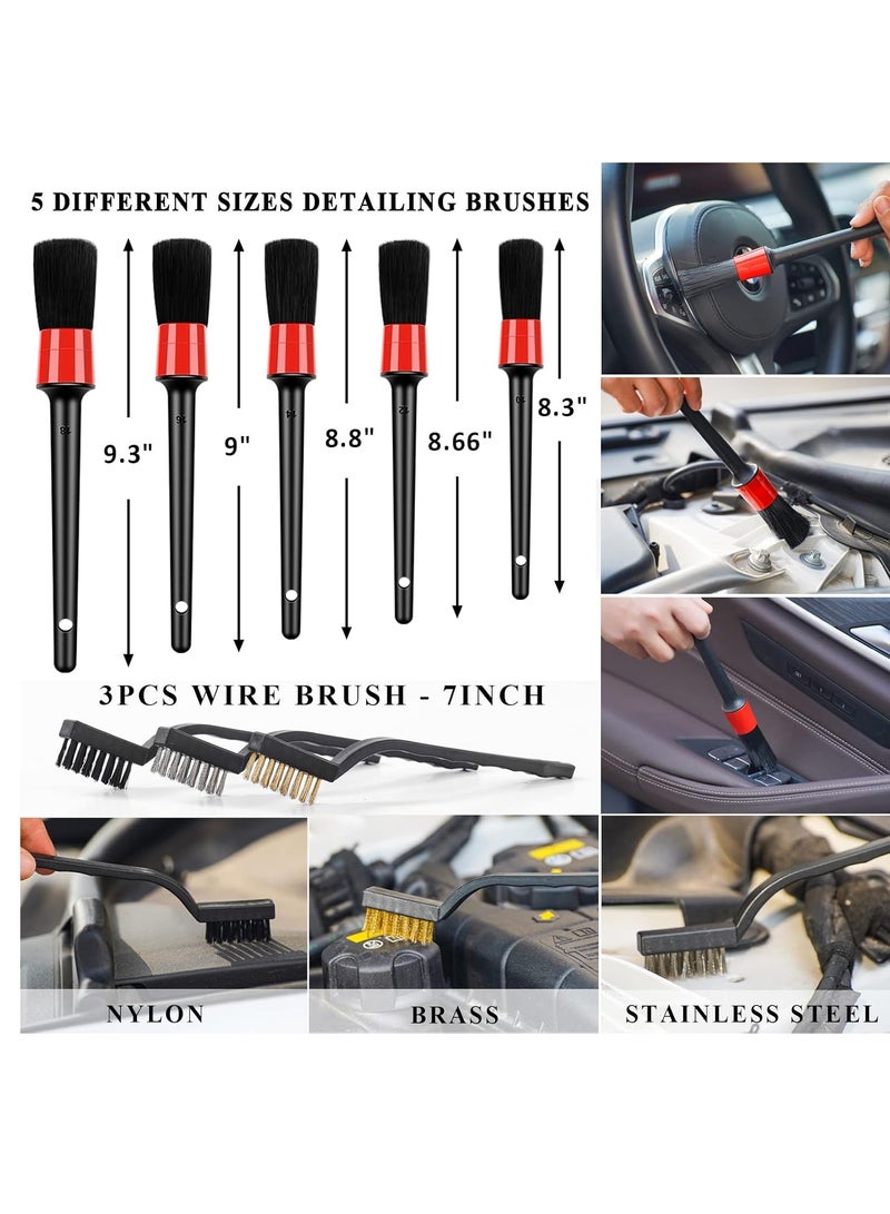 FlashHawk 35Pcs Car Drying Microfiber Towel Car Wash Detailing Kit Cleaning Brush - Image 4