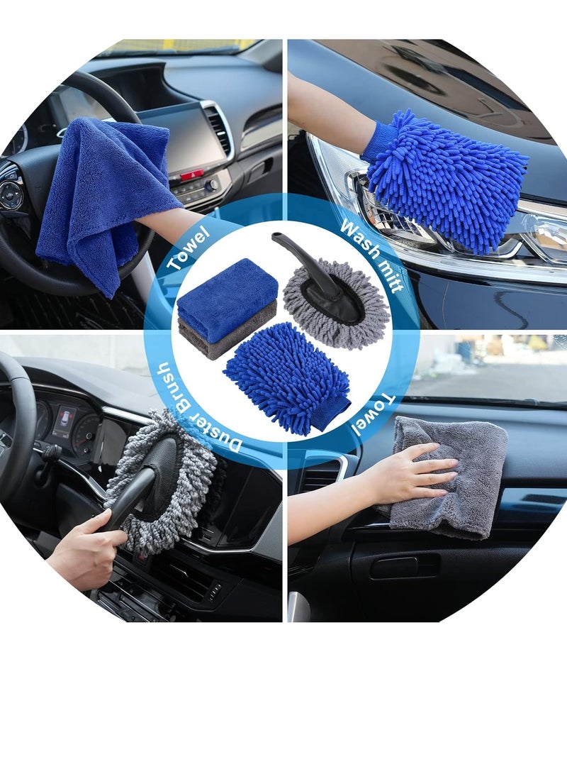 FlashHawk 35Pcs Car Drying Microfiber Towel Car Wash Detailing Kit Cleaning Brush - Image 5