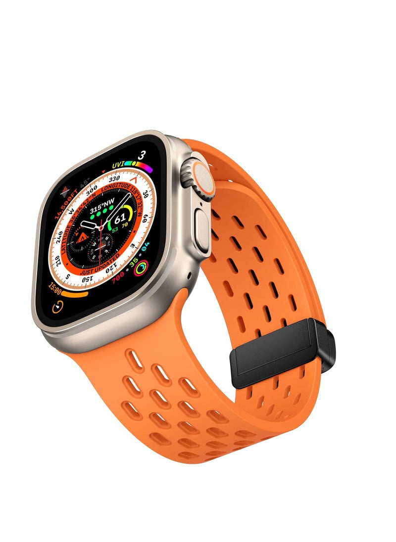 Generic - Magnetic Bands for Apple Watch Band 49mm 45mm 44mm 42mm, for Women Men, Soft Silicone Magnetic Buckle Breathable Sport Watch Strap for iWatch Series SE2 SE 9 8 7 6 5 4 3 2 1 Ultra 2/Ultra - Image 1