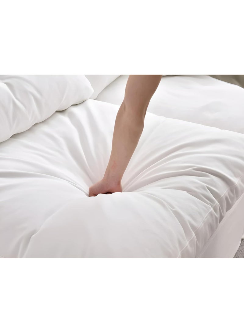 Karnak Cloud Sofa 6-Seater Luxury Design Sectional Sofa with Ottoman For Living Room Furniture – White Polyester Fabric - Image 5